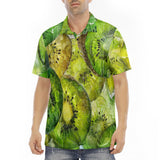 Men's Polo Shirt Kiwi Slices Watercolor Art