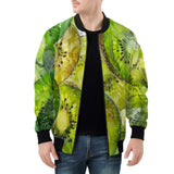 Bomber Jacket Kiwi Slices Watercolor Art