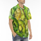 Men's Polo Shirt Kiwi Slices Watercolor Art