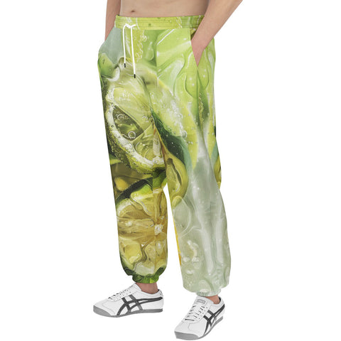 Men's Sweatpants Lemons and Limes Art