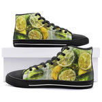 High-Top Canvas Shoes Lemons and Limes Art