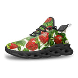 Sports Mesh Sneakers Red Strawberries Green Leaves