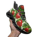 Sports Mesh Sneakers Red Strawberries Green Leaves
