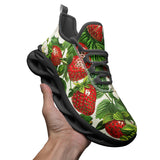 Sports Mesh Sneakers Red Strawberries Green Leaves