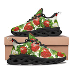Sports Mesh Sneakers Red Strawberries Green Leaves