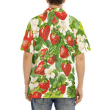 Hawaiian Shirt Red Strawberries Green Leaves