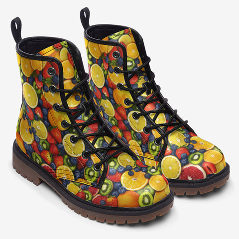 Leather Boots Fruits and Berries Mix