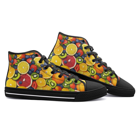 High-Top Canvas Shoes Fruits and Berries Mix