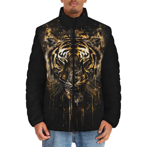 Down-Padded Puffer Jacket Tiger Gold Splashes