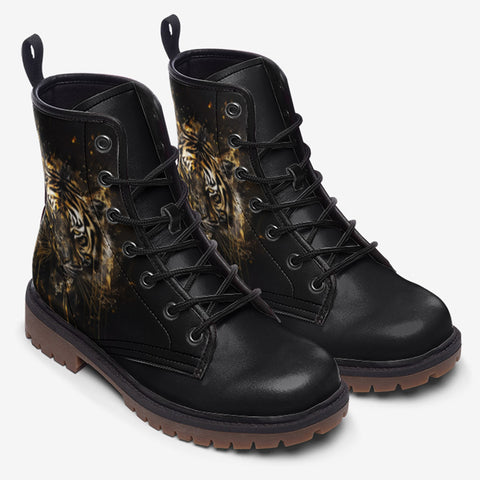 Leather Boots Tiger Gold Splashes