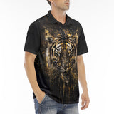 Men's Polo Shirt Tiger Gold Splashes