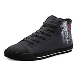 High-Top Canvas Shoes Double Exposure Leopard and Lion