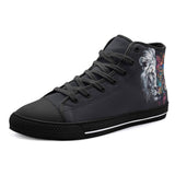 High-Top Canvas Shoes Double Exposure Leopard and Lion