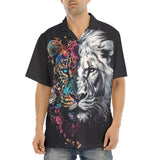Hawaiian Shirt Double Exposure Leopard and Lion