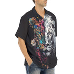 Hawaiian Shirt Double Exposure Leopard and Lion
