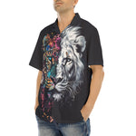 Hawaiian Shirt Double Exposure Leopard and Lion