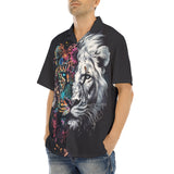 Hawaiian Shirt Double Exposure Leopard and Lion