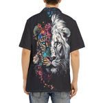 Hawaiian Shirt Double Exposure Leopard and Lion