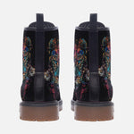 Leather Boots Double Exposure Leopard and Lion