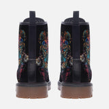 Leather Boots Double Exposure Leopard and Lion