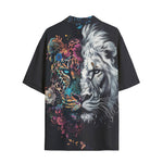 Hawaiian Shirt Double Exposure Leopard and Lion