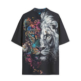 Hawaiian Shirt Double Exposure Leopard and Lion