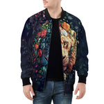 Bomber Jacket Half Lion and Tiger Face Art