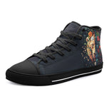 High-Top Canvas Shoes Half Lion and Tiger Face Art