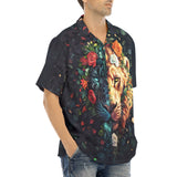 Hawaiian Shirt Half Lion and Tiger Face Art