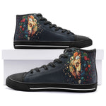 High-Top Canvas Shoes Half Lion and Tiger Face Art