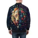 Bomber Jacket Half Lion and Tiger Face Art