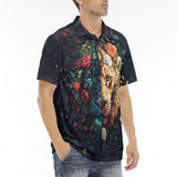 Men's Polo Shirt Half Lion and Tiger Face Art