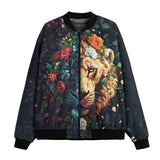 Bomber Jacket Half Lion and Tiger Face Art