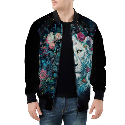 Bomber Jacket Surreal Artwork Halflion Heads