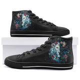 High-Top Canvas Shoes Surreal Artwork Halflion Heads