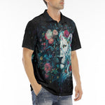 Men's Polo Shirt Surreal Artwork Halflion Heads