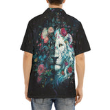 Hawaiian Shirt Surreal Artwork Halflion Heads