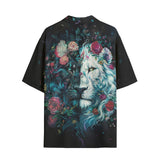 Hawaiian Shirt Surreal Artwork Halflion Heads