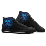 High-Top Canvas Shoes Glowing Blue Lion Head