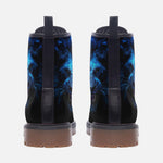 Leather Boots Glowing Blue Lion Head