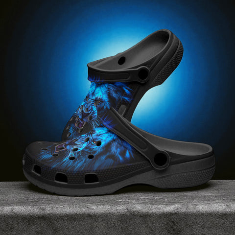Classic Clogs Glowing Blue Lion Head