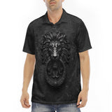 Men's Polo Shirt Black Lion Door Knocker