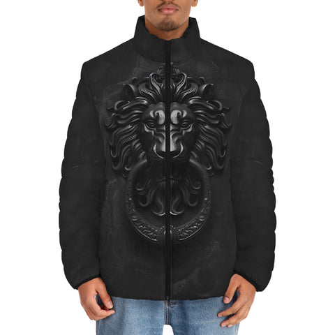 Down-Padded Puffer Jacket Black Lion Door Knocker