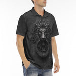 Men's Polo Shirt Black Lion Door Knocker