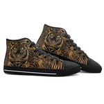 High-Top Canvas Shoes Tiger Stripes Pattern