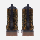 Leather Boots Tiger Stripes Pattern