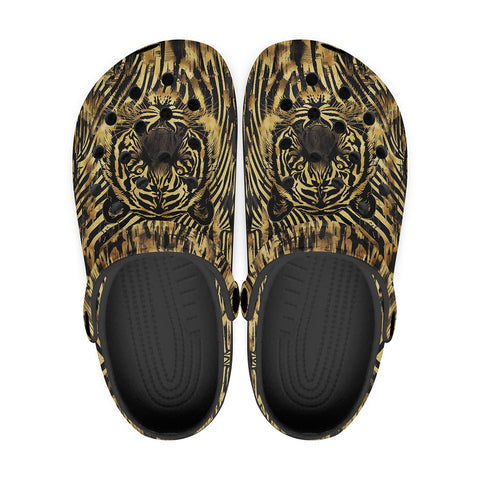 Classic Clogs Gold Foil Tiger Pattern