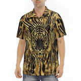 Men's Polo Shirt Gold Foil Tiger Pattern