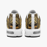 Air Cushion Sneakers Gold Foil Tiger Pattern