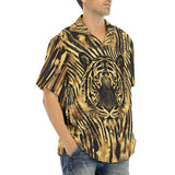 Hawaiian Shirt Gold Foil Tiger Pattern